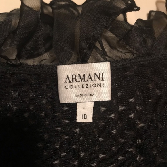 Armani Collezioni, Size 10, Black Ruffle Blouse - Picture 3 of 4